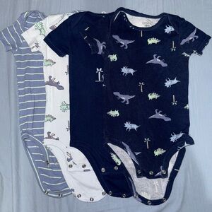 Carter’s Baby Boy 4-Pack Dinosaur Short Sleeve Cotton Bodysuits 18 Months